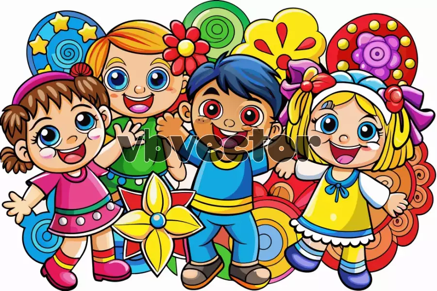 وکتور طراحی و نقاشی کودکانه شماره یک