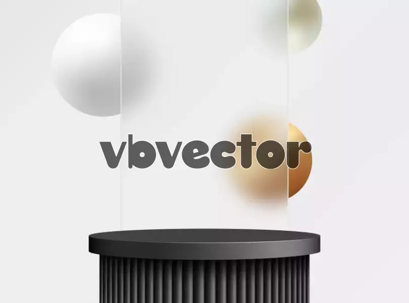 وکتور سه بعدی سکو و قاب شیشه ای شفاف