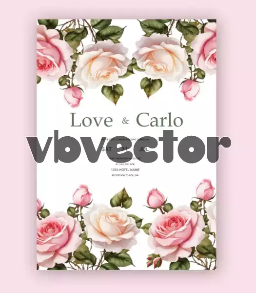 وکتور قالب آماده کارت دعوت جشن عقد شماره دو