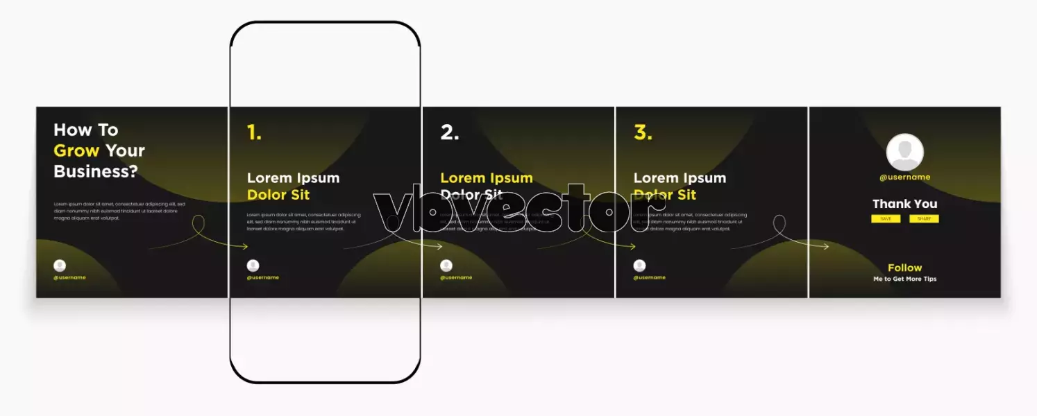 وکتور قالب آماده برنامه موبایل شماره چهار لوکس