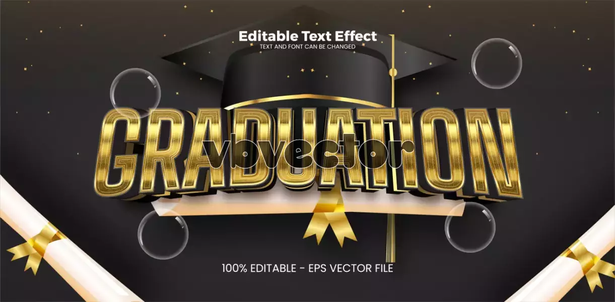 وکتور فونت انگلیسی قابل ویرایش لوکس طلایی