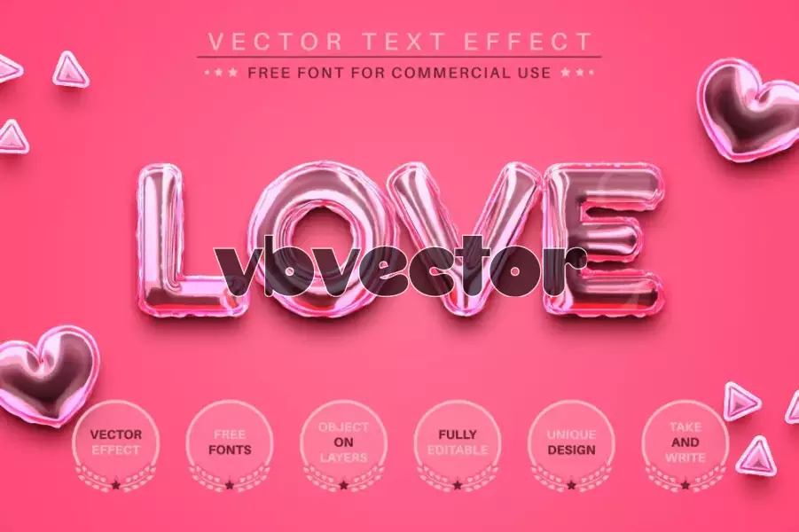 وکتور فونت قابل ویرایش طرح ولنتاین