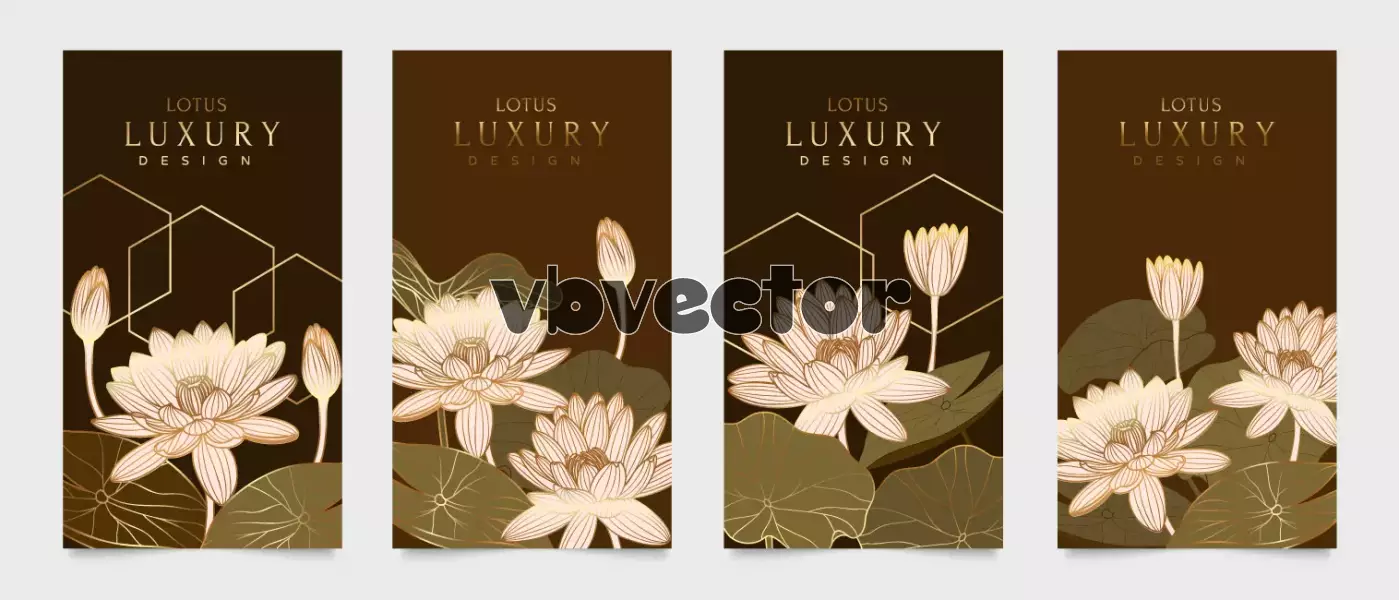 وکتور ست بنر با طراحی گل و گیاه شماره یک