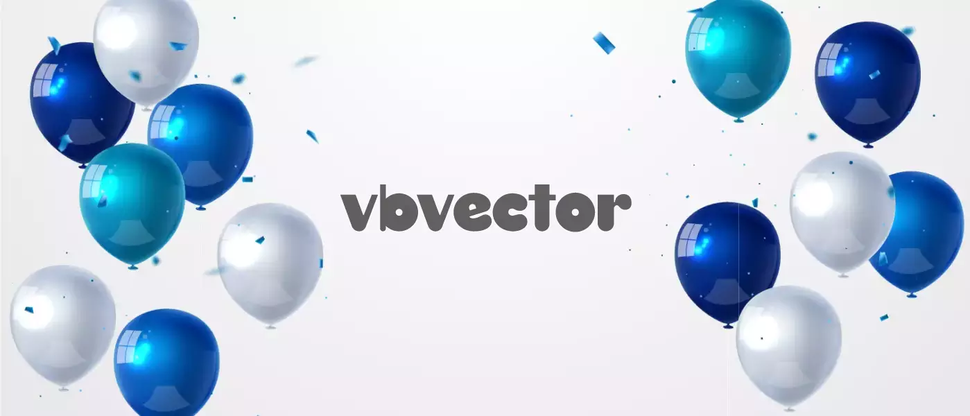 وکتور پس زمینه بادکنک های سفید و آبی