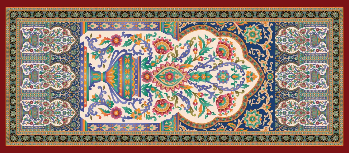 وکتور طراحی فرش دستباف شماره چهار