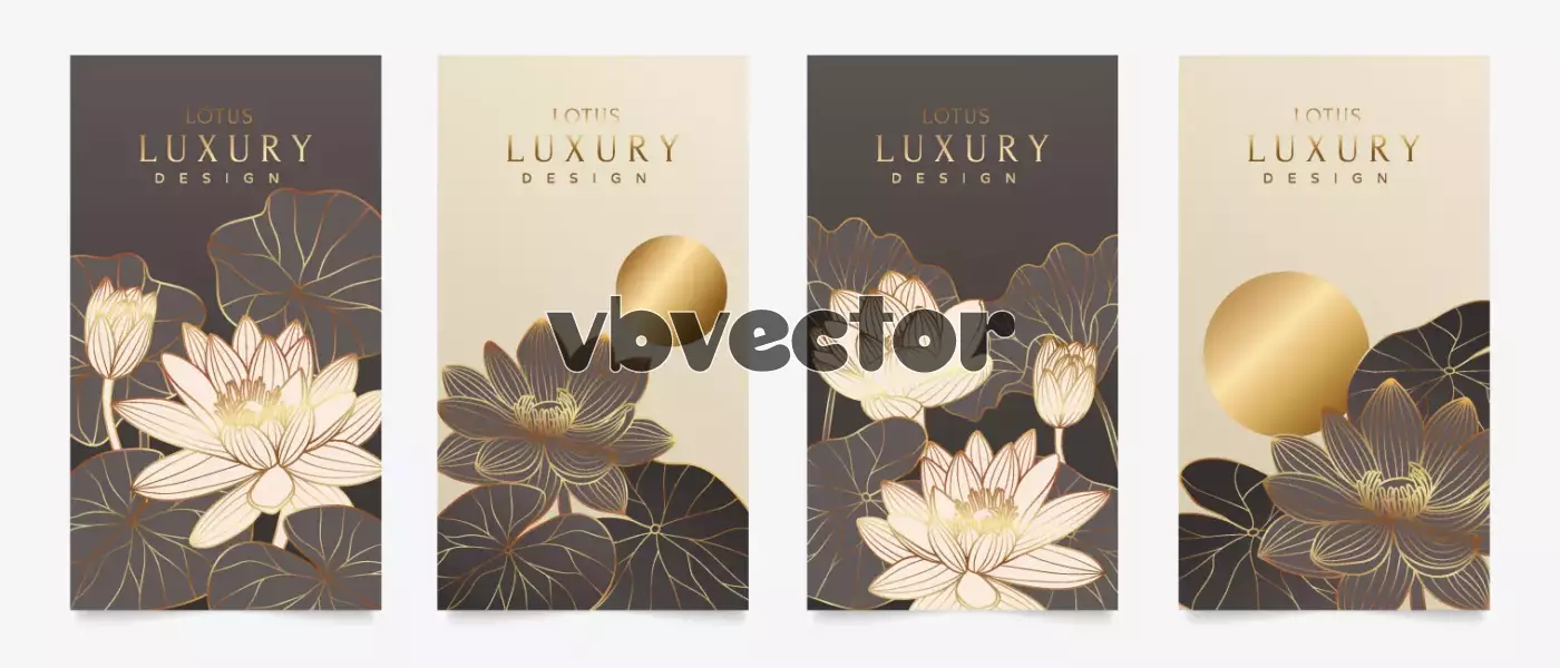 وکتور ست قالب آماده لوکس طلایی