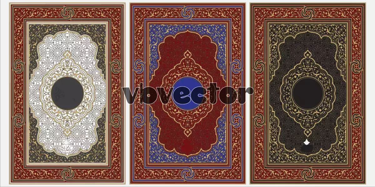 وکتور ست طراحی و پس زمینه سبک سنتی هنری