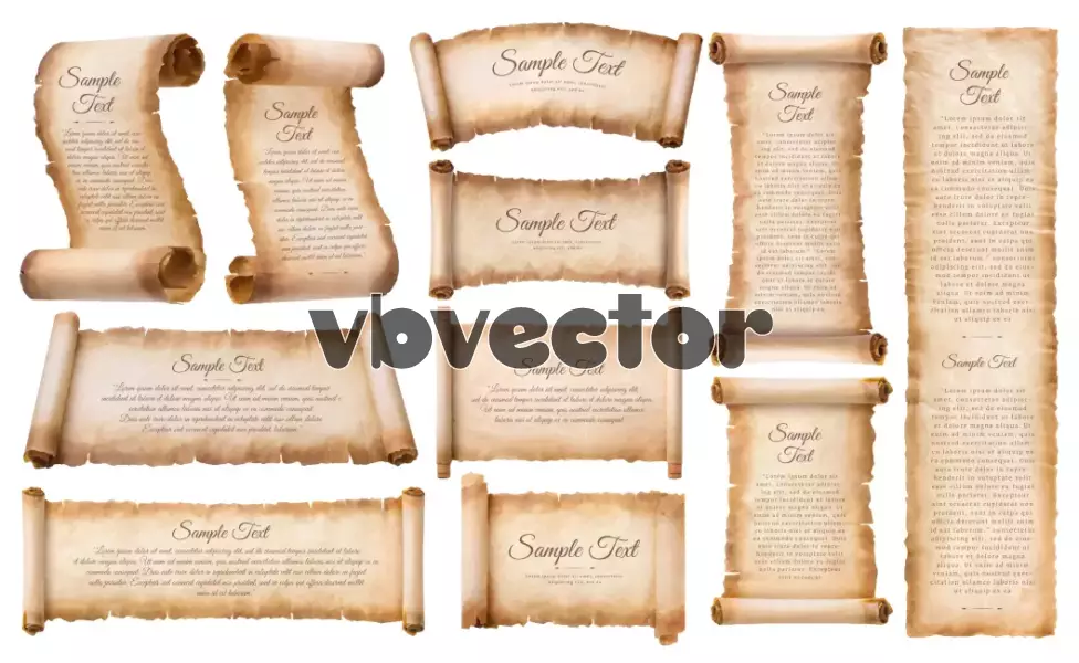 وکتور واقع بینانه نامه های قدیمی و کاغذ