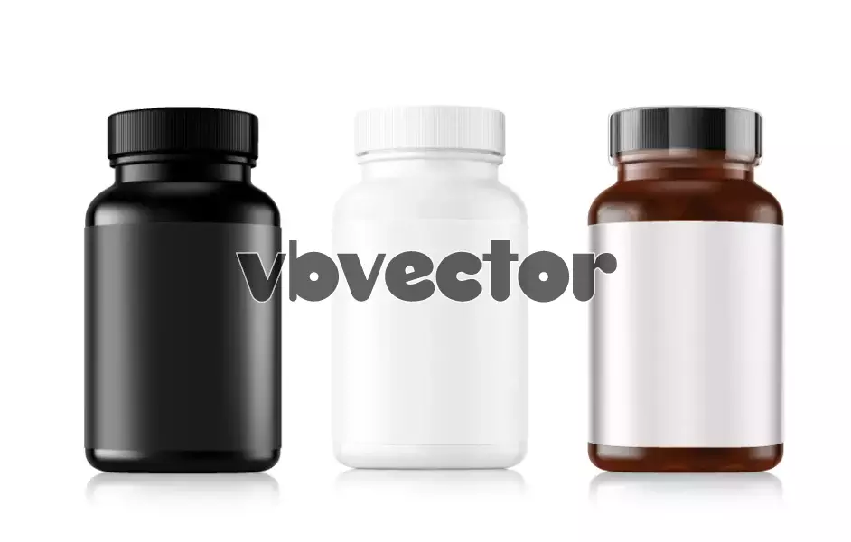 وکتور واقع بینانه بطری های شیشه ای