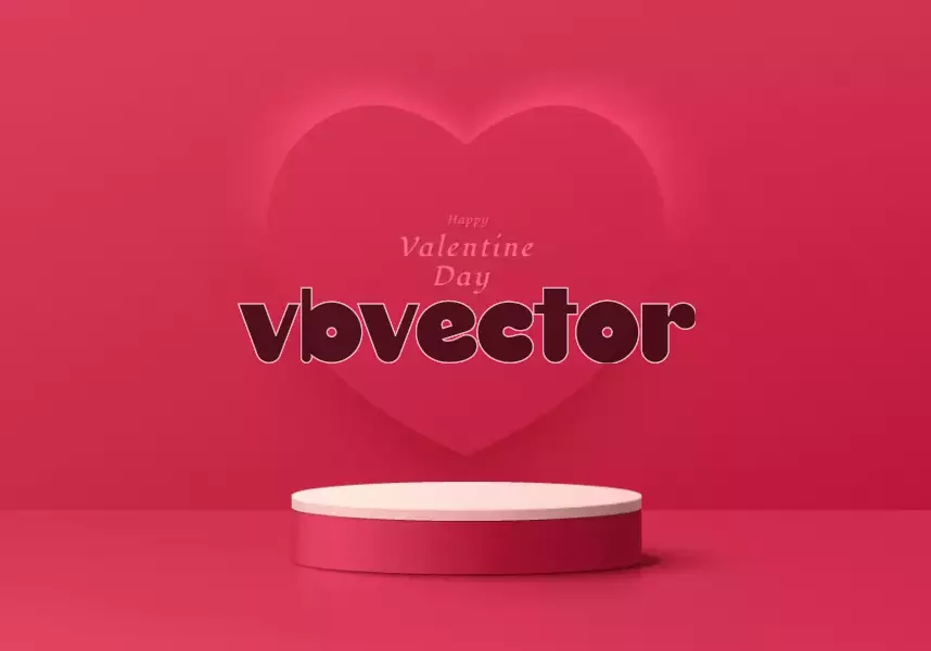 وکتور دکوراسیون و سکو سه بعدی و قلب