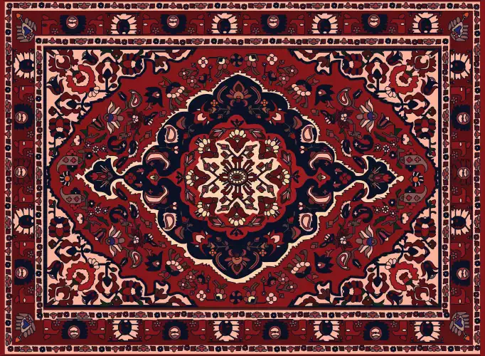 وکتور طراحی فرش دستباف شماره سیزده