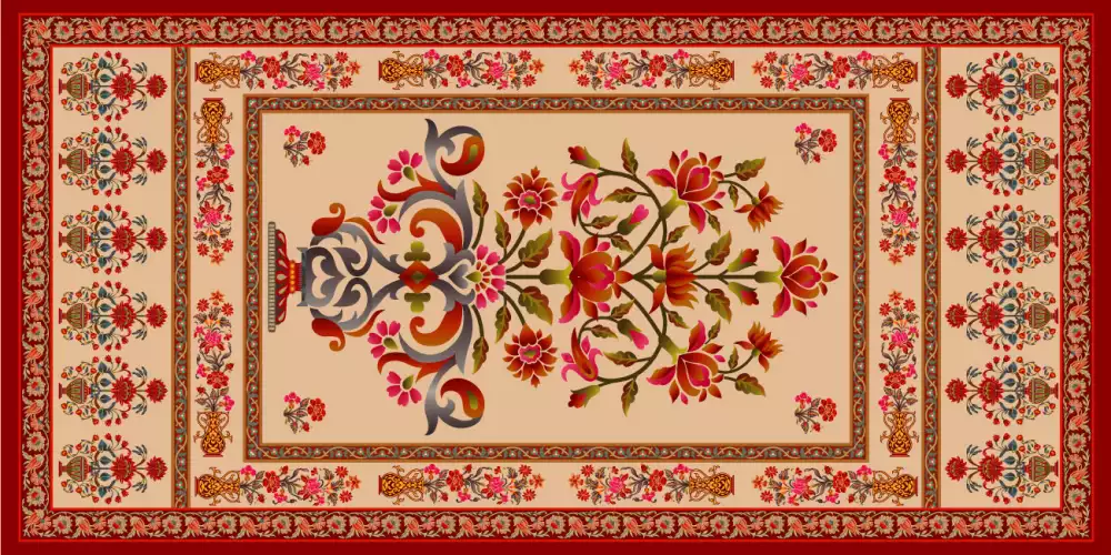 وکتور طراحی فرش دستباف شماره شش