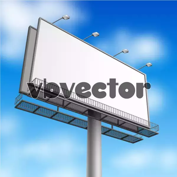 وکتور واقع بینانه بیلبورد و آسمان آبی