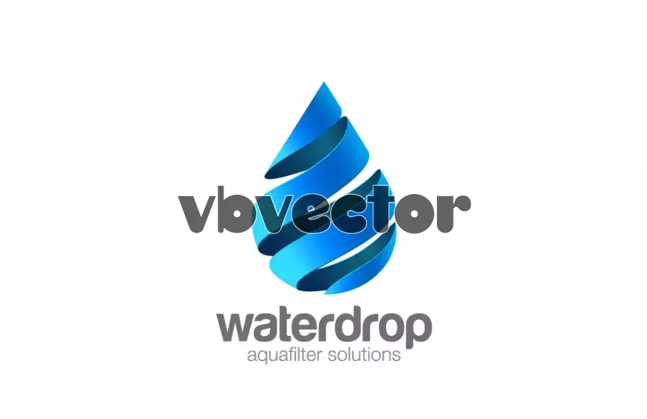 وکتور لوگو سه بعدی مفهومی قطره آب