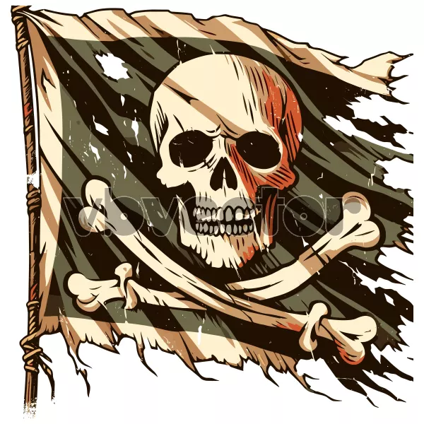 وکتور طراحی پرچم دزدان دریایی