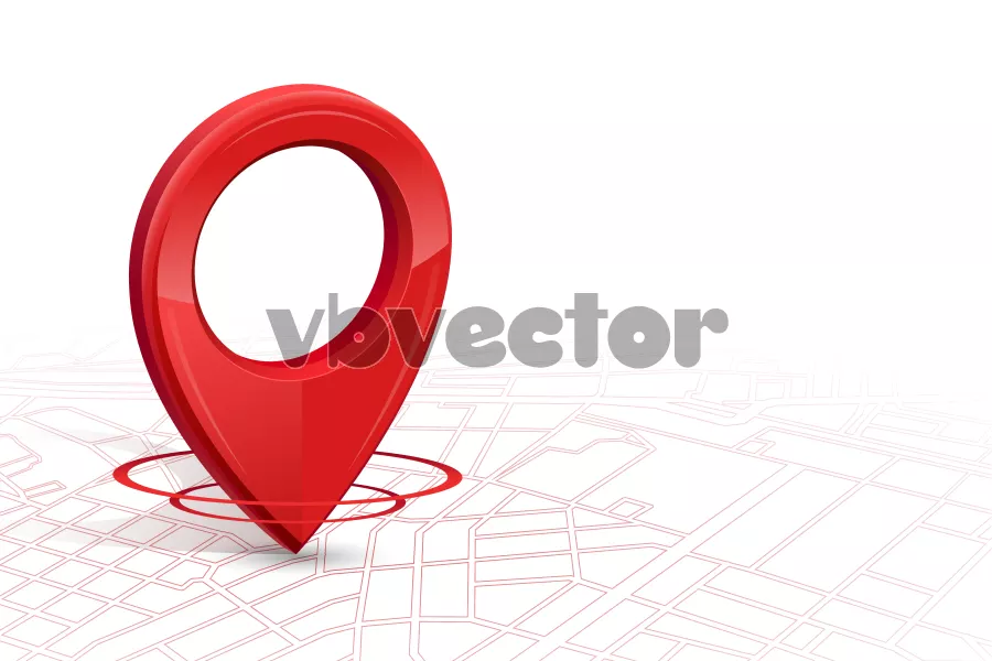 وکتور سه بعدی نقشه و لوکیشن قرمز رنگ