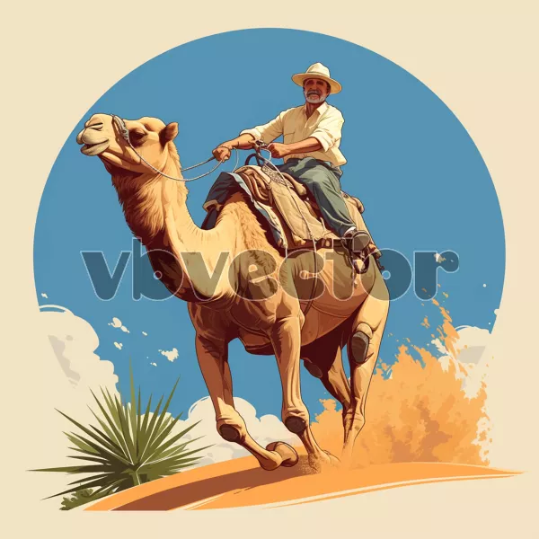 وکتور طراحی کاراکتر شتر سوار