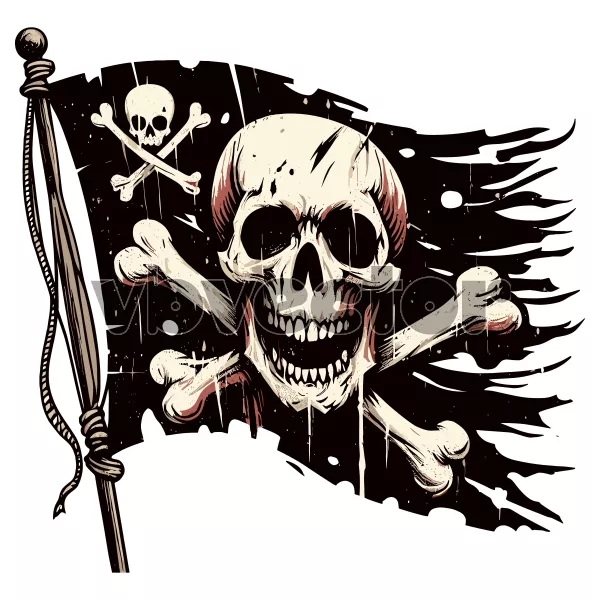 وکتور طراحی پرچم دزدان دریایی شماره دو