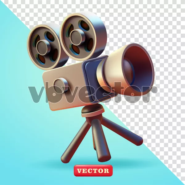 وکتور سه بعدی دوربین فیلم برداری کارتونی