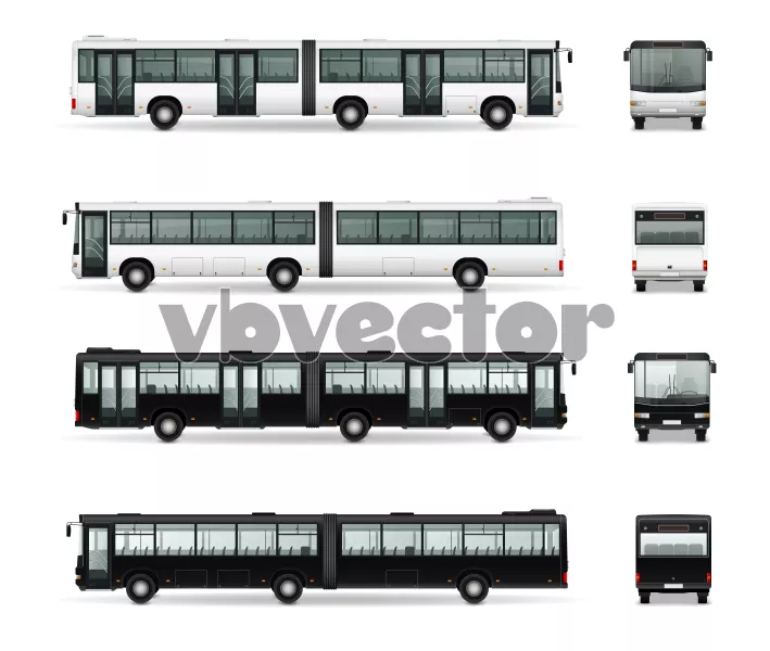 وکتور واقع بینانه اتوبوس شماره دو