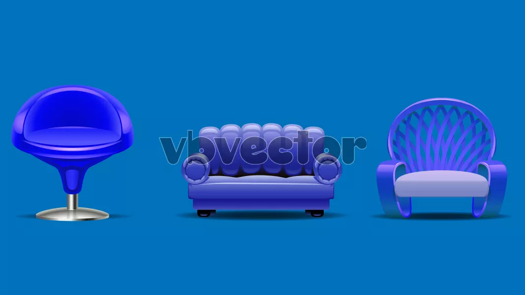 وکتور واقع بینانه مبلمان و صندلی