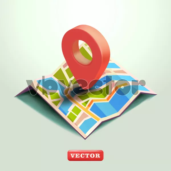 وکتور سه بعدی نقشه و لوکیشن
