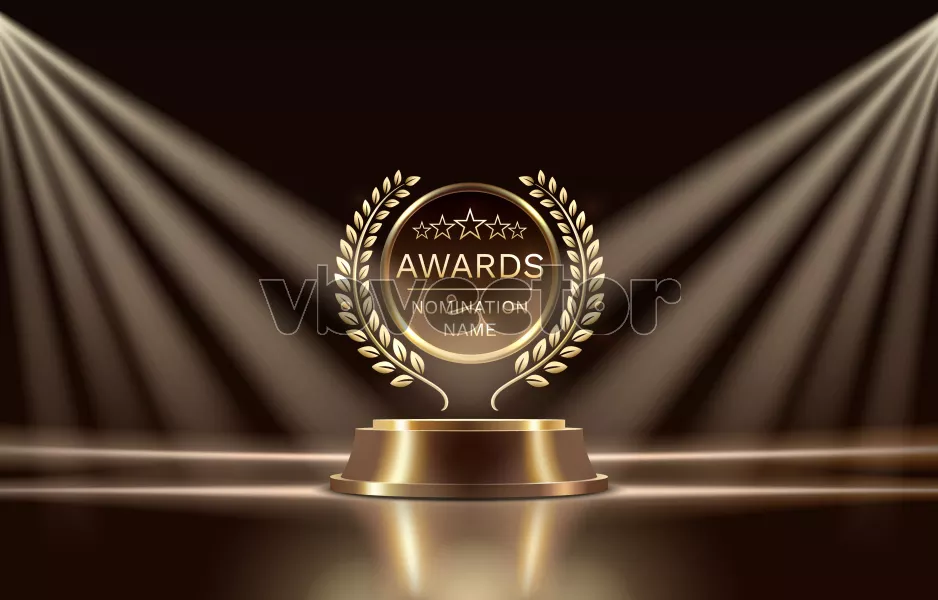 وکتور پس زمینه طلایی لوکس و جایزه طلایی