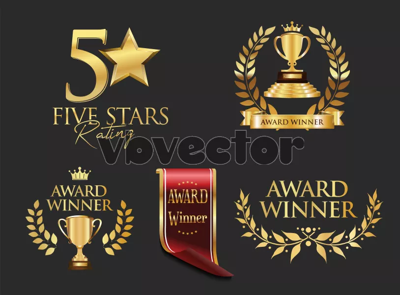 وکتور ست لیبل لوکس طلایی مناسبتی