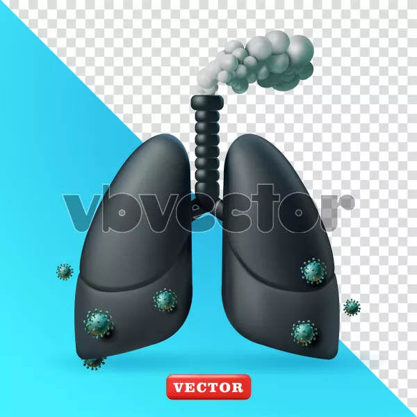 وکتور سه بعدی مفهومی آلودگی هوا