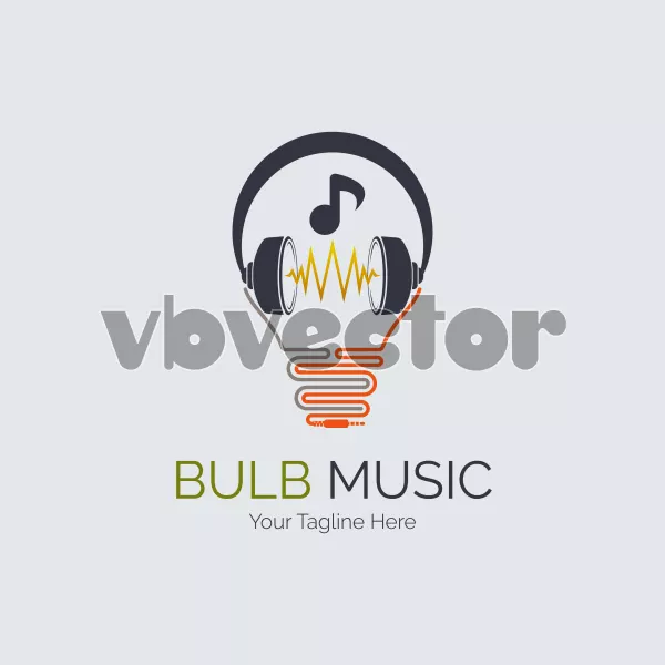 وکتور طراحی لوگو موسیقی و هدفون