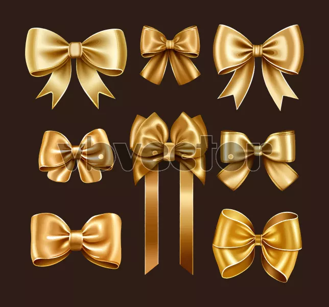 وکتور ست روبان های طلایی