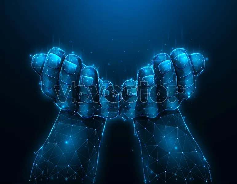 وکتور پس زمینه درخشان دست ها