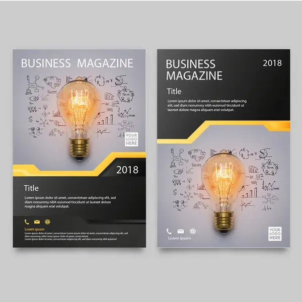 وکتور قالب آماده مدرن با طرح لامپ