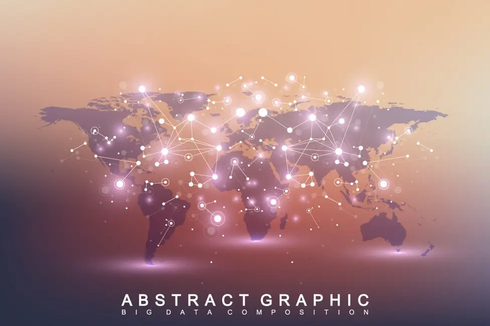 وکتور نقشه جهان درخشان شماره سه