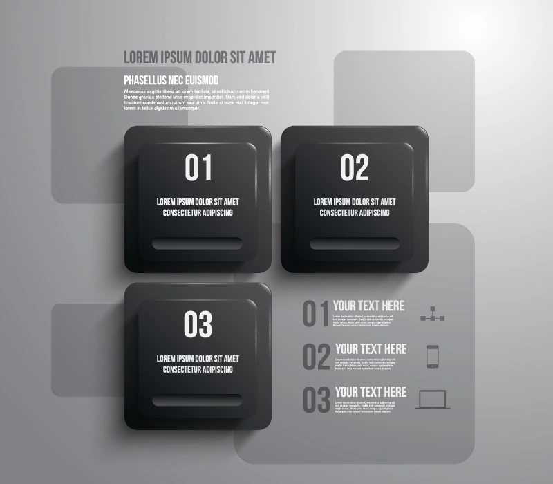 وکتور اینفوگرافیک هندسی با سه مرحله شماره دو