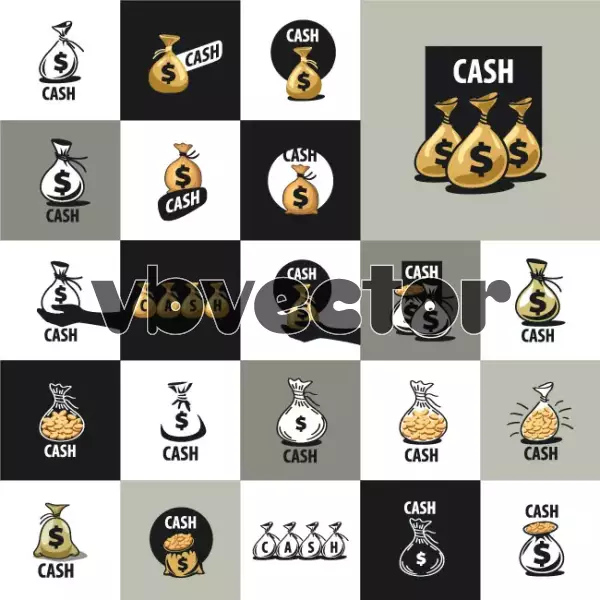 وکتور کلکسیون لوگو تجاری کیسه های پول