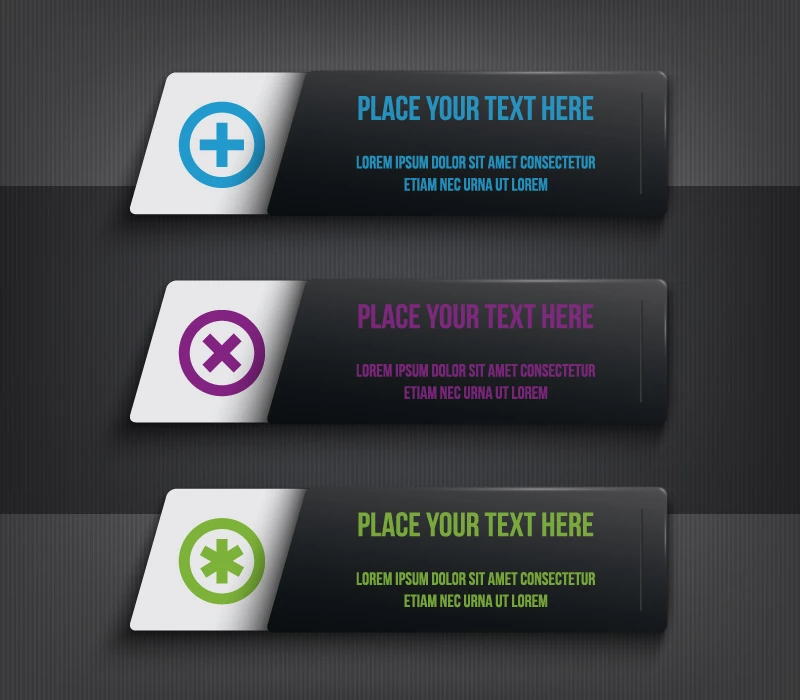 وکتور اینفوگرافیک با سه مرحله شماره سه