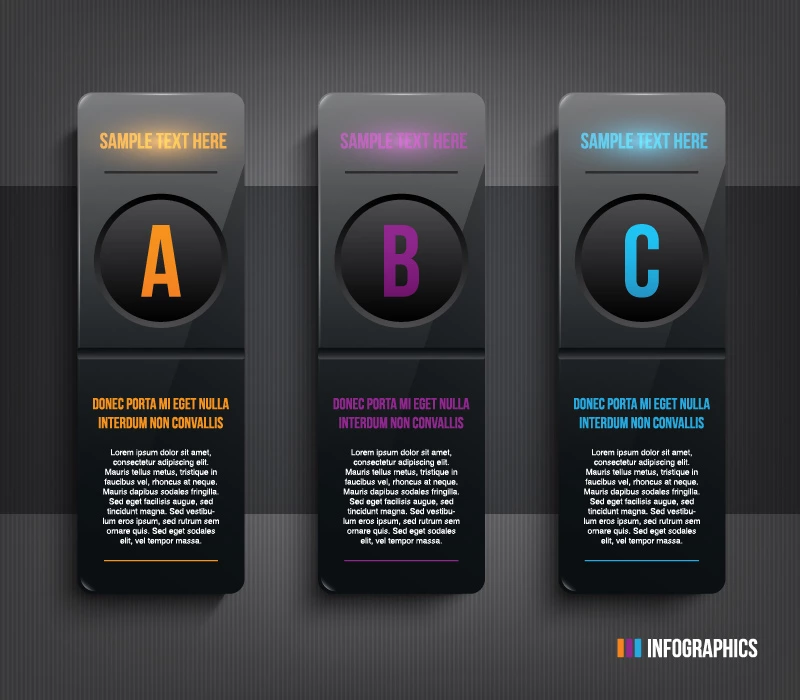 وکتور اینفوگرافیک با سه مرحله شماره چهار