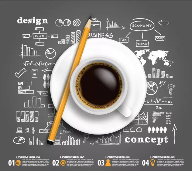 وکتور طراحی واقع بینانه نوشیدنی قهوه