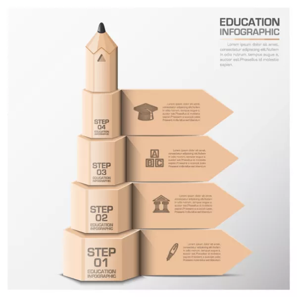 وکتور اینفوگرافیک طرح مداد شماره دو