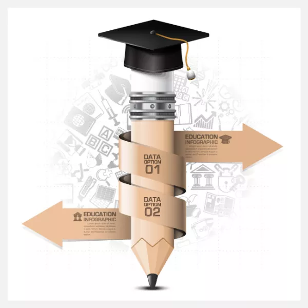 وکتور اینفوگرافیک طرح مداد شماره سه