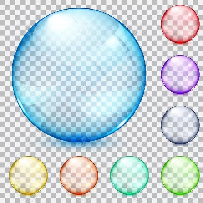 وکتور حباب های رنگارنگ شفاف شماره سه
