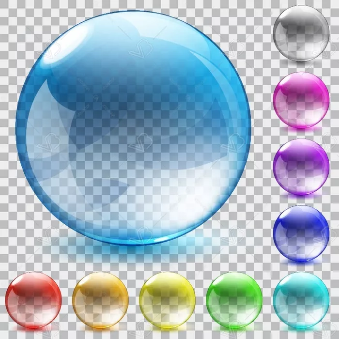 وکتور حباب های رنگارنگ شفاف شماره پنج