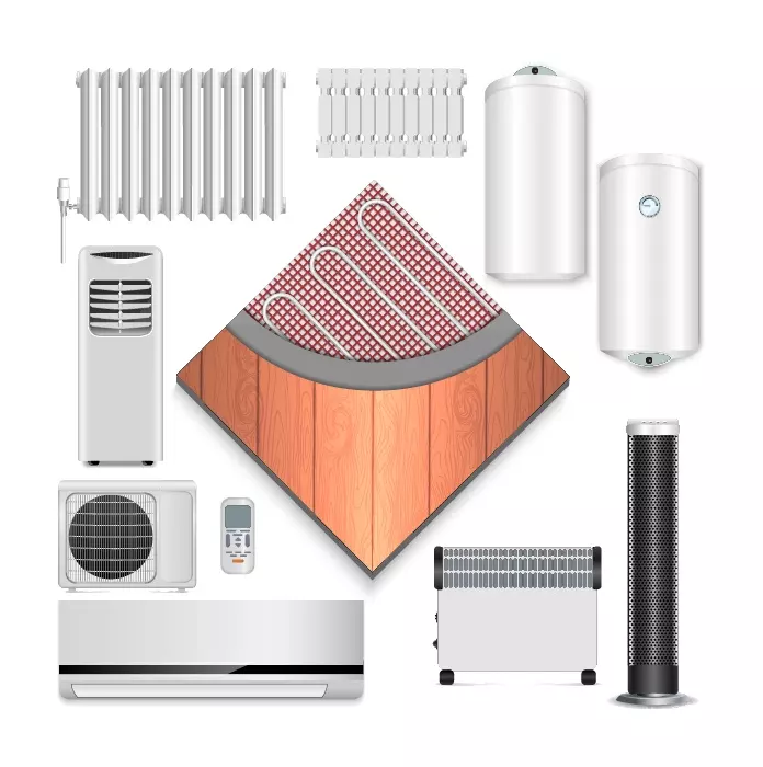 وکتور مجموعه لوازم خانه سرمایشی گرمایشی