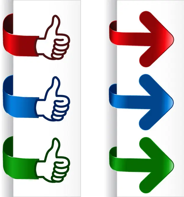 وکتور لیبل های کاغذی لایک و فلش