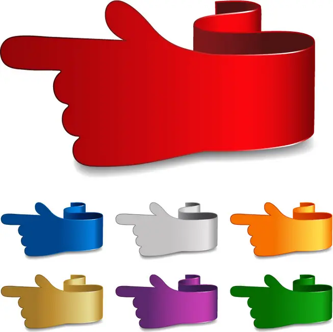 وکتور لیبل های کاغذی طرح دست