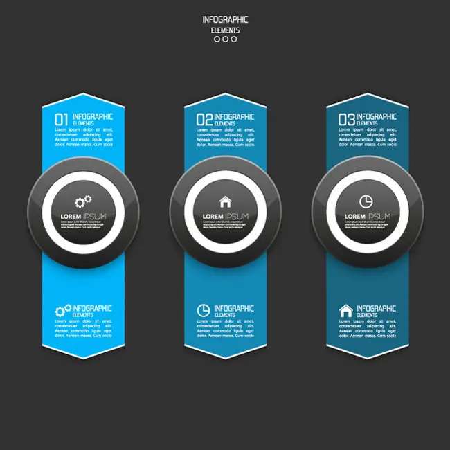 وکتور اینفوگرافیک با سه مرحله