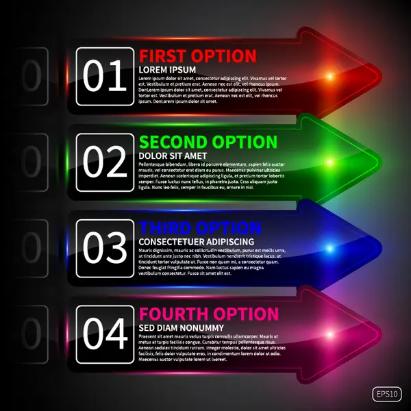 وکتور اینفوگرافیک درخشان رنگارنگ طرح فلش