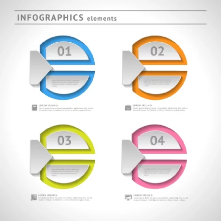 وکتور اینفوگرافیک چهار پله ای