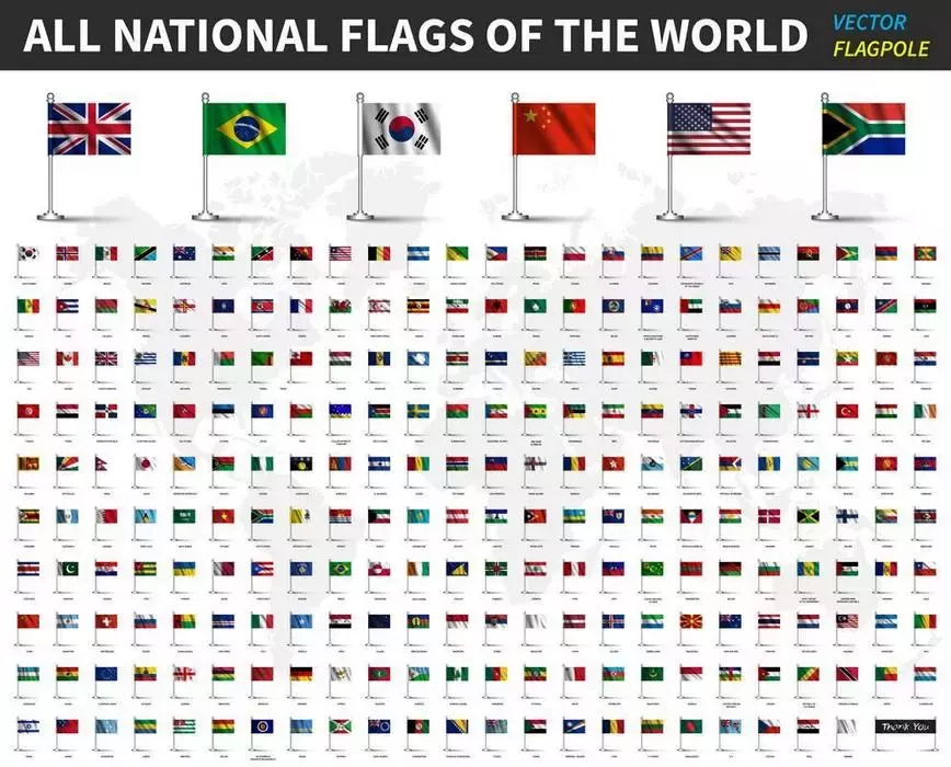وکتور مجموعه پرچم های کشور های جهان